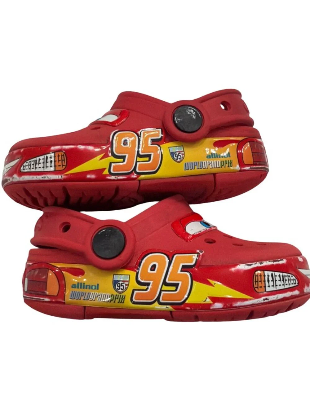 Disney Cars Crocs Kids Red Clogs With Lightning McQueen Design Size C6